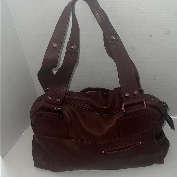 Vintage Y2K B. Makowsky Purse Leather Slouchy Tote Bag - Picture 8 of 10